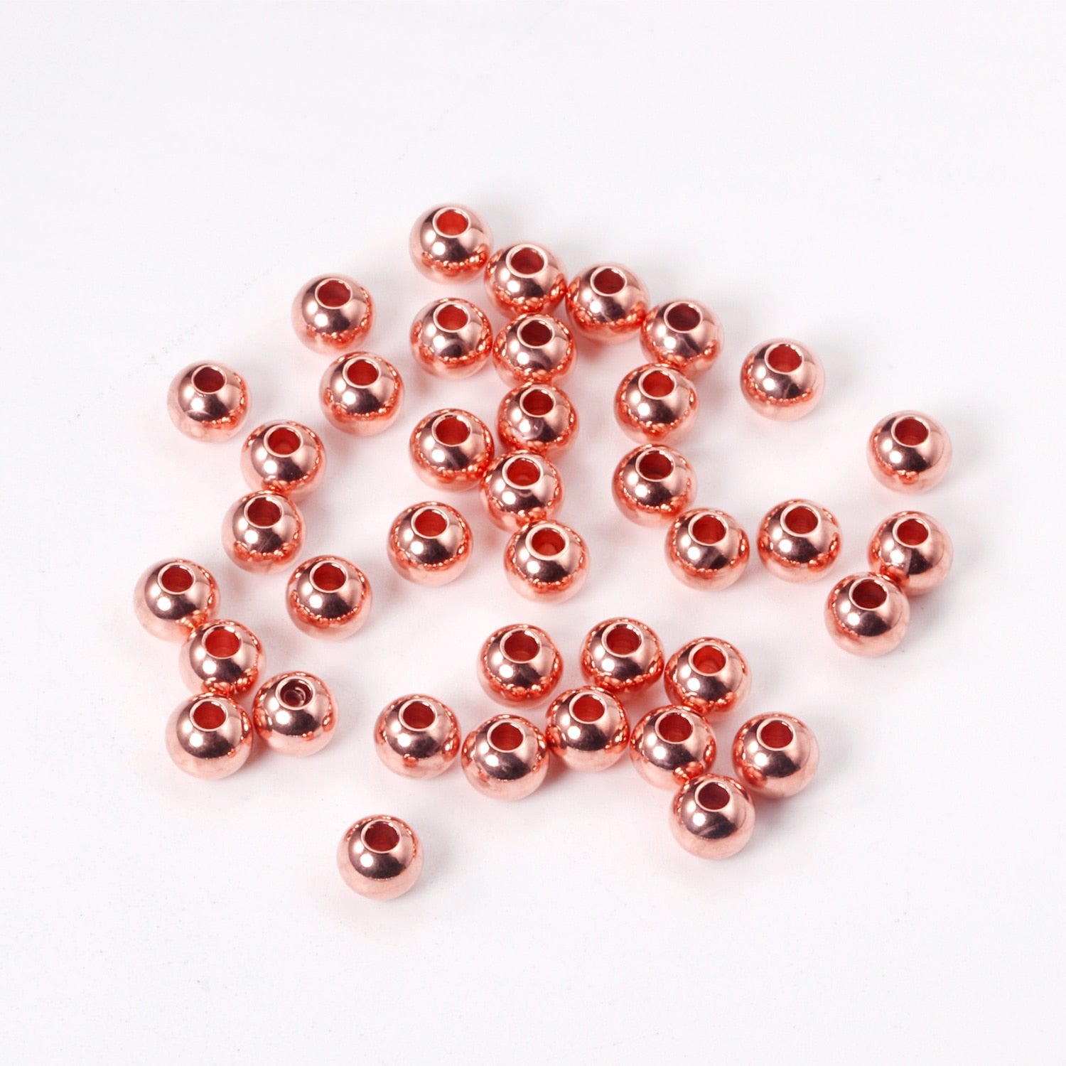 ASON 100Pcs/Lot 316L Stainless Steel Spacer Beads Loose Ball Silver Gold Rose Gold Color DIY Necklace Bracelet Jewelry Making asonjewelry